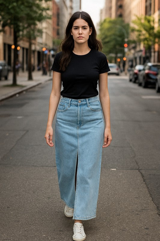 MAXI DENIM SKIRT