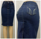 Denim pencil skirt