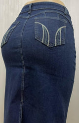 Denim pencil skirt