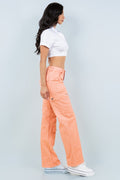 Thumbnail of Cargo high-rise straight-leg organic jeans
