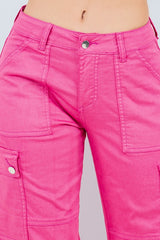 Cargo high-rise straight-leg organic jeans