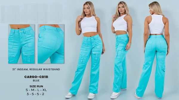 COLORED CARGO PANTS FOR WOMEN'S