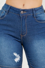 MID-RISE DENIM BERMUDA SHORTS