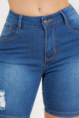 MID-RISE DENIM BERMUDA SHORTS