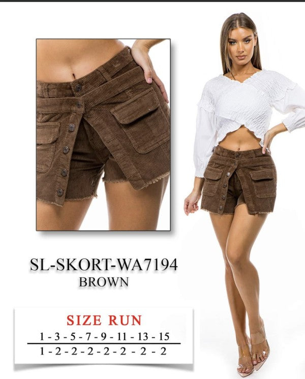Falda pantalón de pana