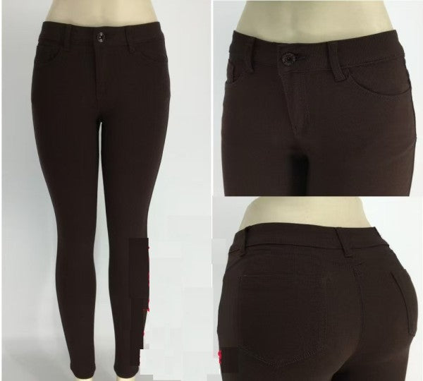 Plain Stretch Colored Denim Pants