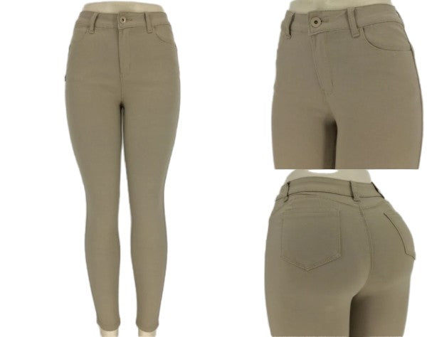 Plain Stretch Colored Denim Pants