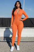Thumbnail of RIB SEAMLESS METAL ZIPPER JUMPSUIT