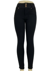 High-waisted skinny jeans.