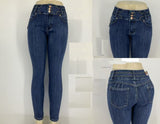 High-waisted skinny jeans.