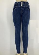 high-waisted skinny jeans