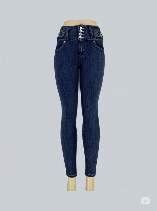 high-waisted skinny jeans