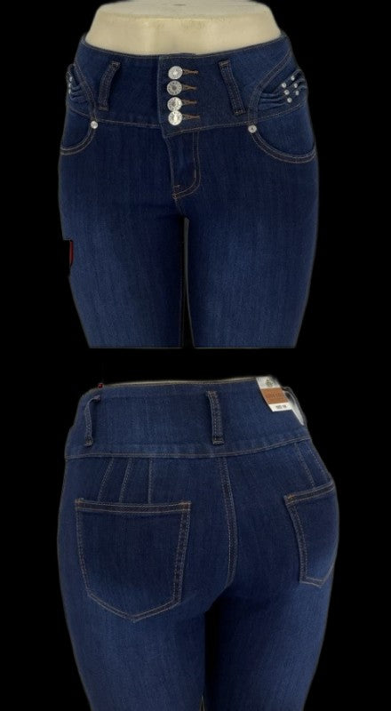 high-waisted skinny jeans