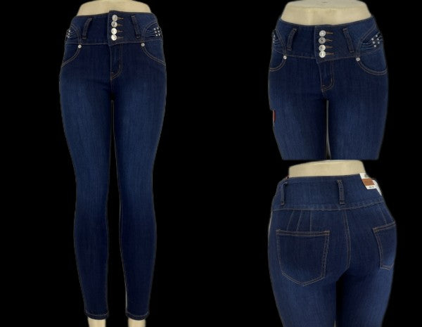 high-waisted skinny jeans