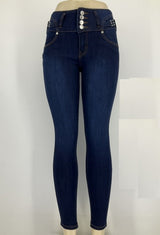 high-waisted skinny jeans