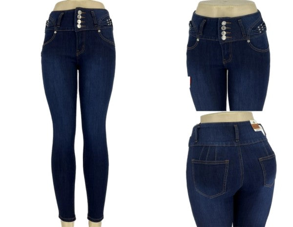 high-waisted skinny jeans