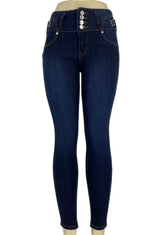 high-waisted skinny jeans