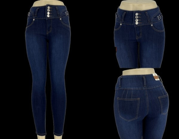 high-waisted skinny jeans