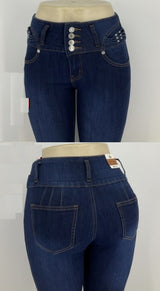 high-waisted skinny jeans