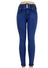 high-waisted skinny jeans