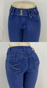 high-waisted skinny jeans