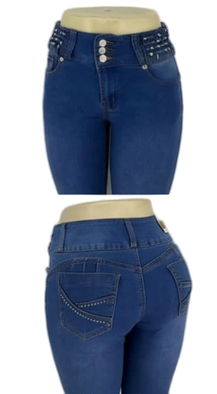 high-waisted skinny jeans