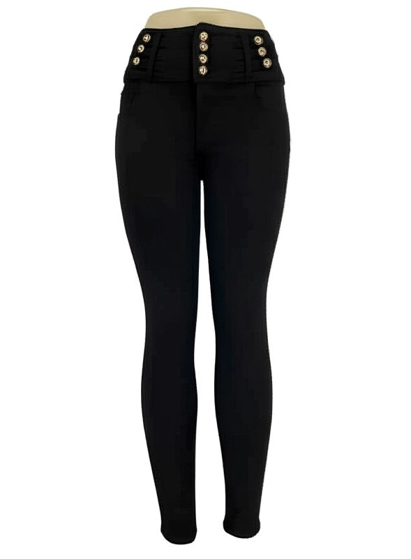 high-waisted skinny jeans