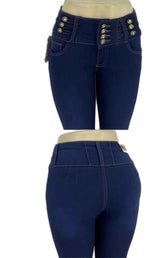 high-waisted skinny jeans