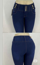 high-waisted skinny jeans