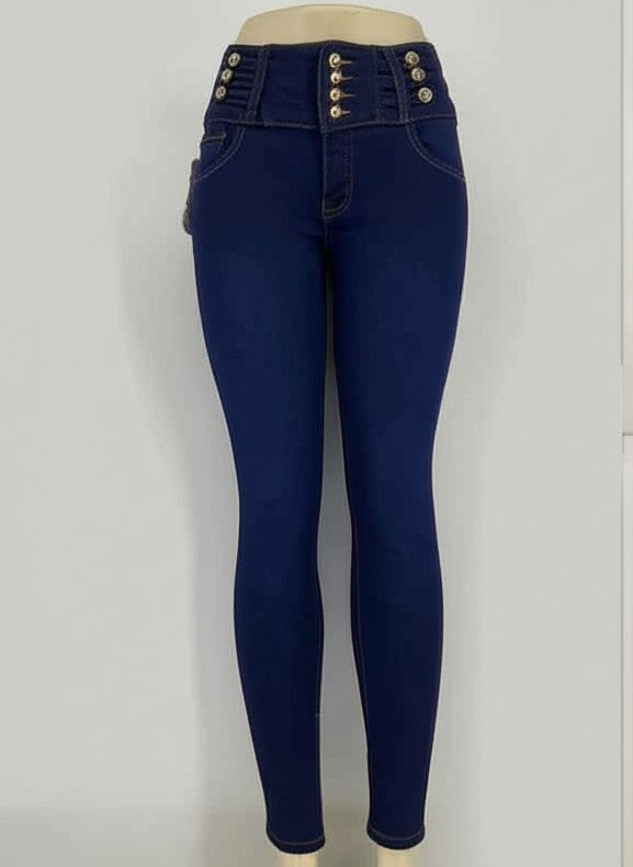 high-waisted skinny jeans
