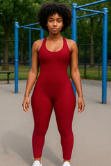 Solid butt lifted bodycon jumpsuit