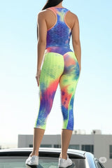 Conjunto capri de 2 piezas con estampado tie-dye