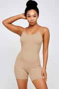 Thumbnail of Seamless Ribbed Romper with Adjustable Strap