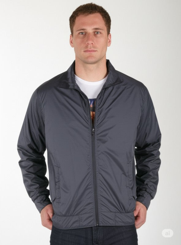 MEN FLEECE LINED WINDBREAKER JACKET