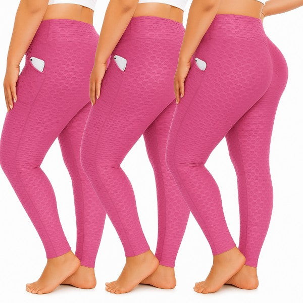 PLUS SIZE Solid textured BUTT LIFTED leggings
