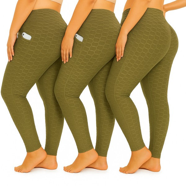 PLUS SIZE Solid textured BUTT LIFTED leggings
