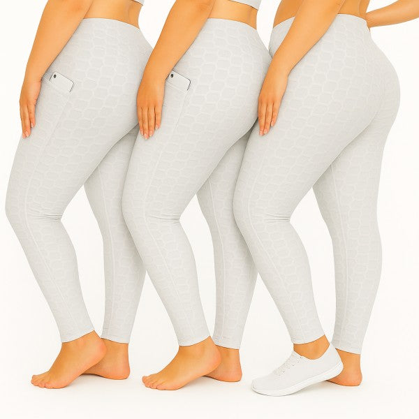 PLUS SIZE Solid textured BUTT LIFTED leggings