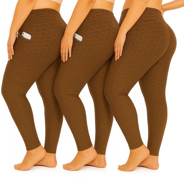 PLUS SIZE Solid textured BUTT LIFTED leggings