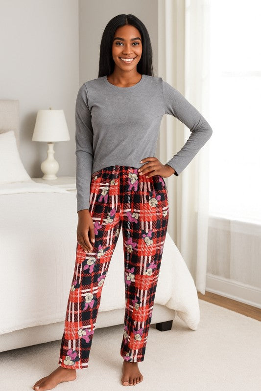 FLEECE PAJAMA PRINT PANTS
