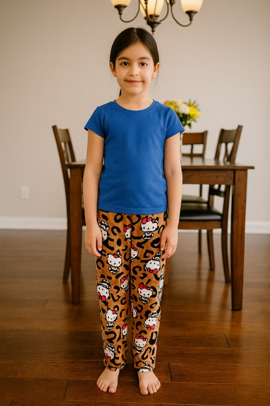 KIDS PLUSH PAJAMA PRINT PANTS