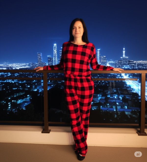 2-PIECE  PRINT BRUSHED PAJAMA SET