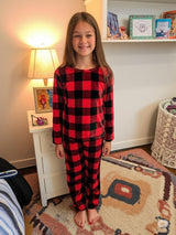 KIDS  2-PIECE  PRINT BRUSHED PAJAMA SET