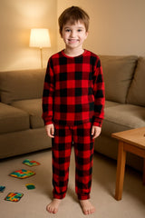 KIDS  2-PIECE  PRINT BRUSHED PAJAMA SET