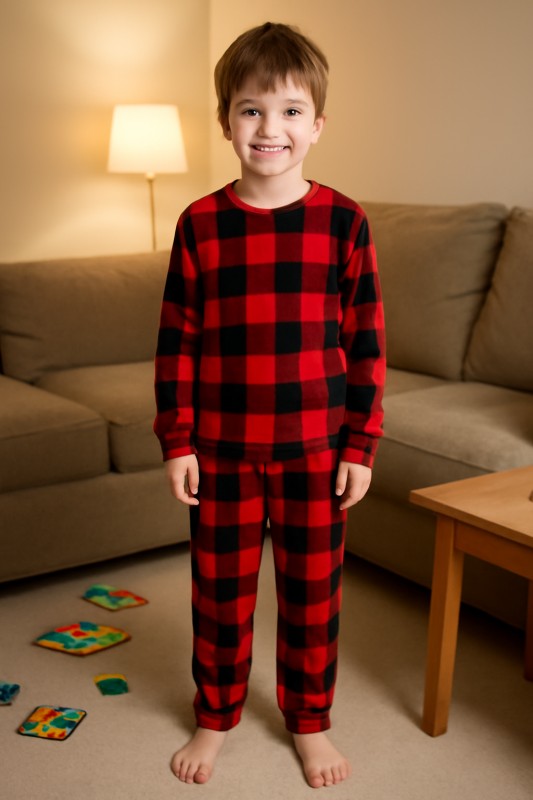 KIDS  2-PIECE  PRINT BRUSHED PAJAMA SET