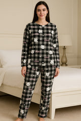 2-PIECE  PRINT BRUSHED PAJAMA SET