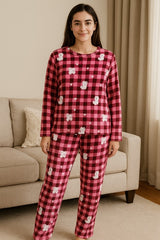 2-PIECE  PRINT BRUSHED PAJAMA SET