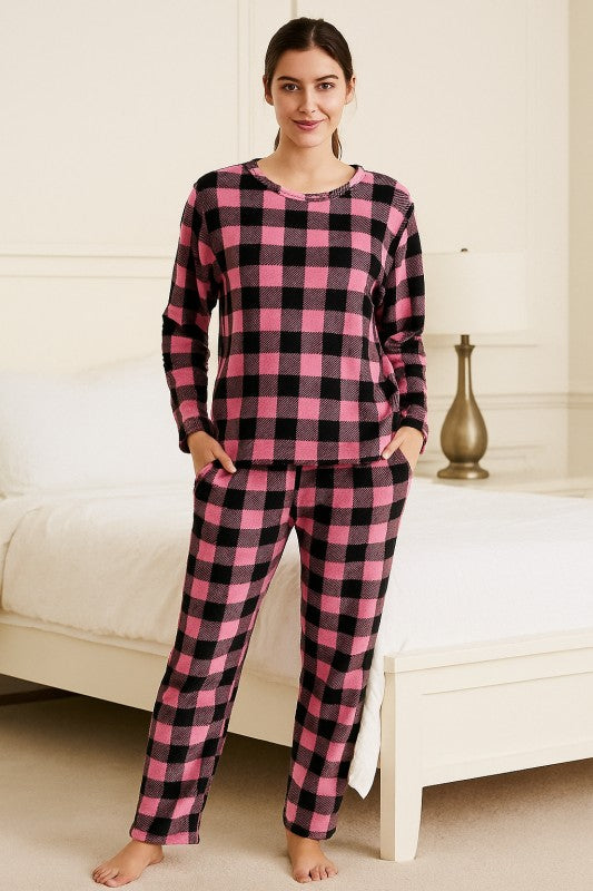2-PIECE  PRINT BRUSHED PAJAMA SET