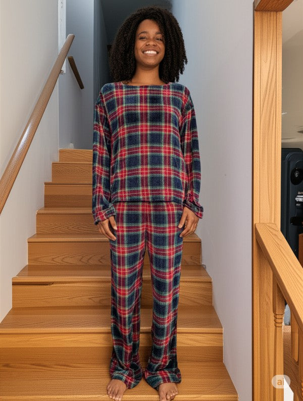 2-PIECE  PRINT BRUSHED PAJAMA SET