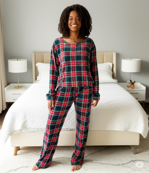 2-PIECE  PRINT BRUSHED PAJAMA SET
