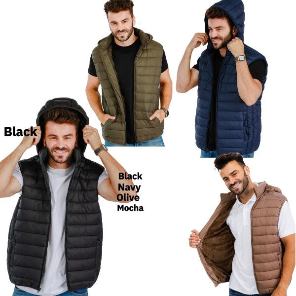quilted   Puffer Vest with Detachable Hooded Vest
